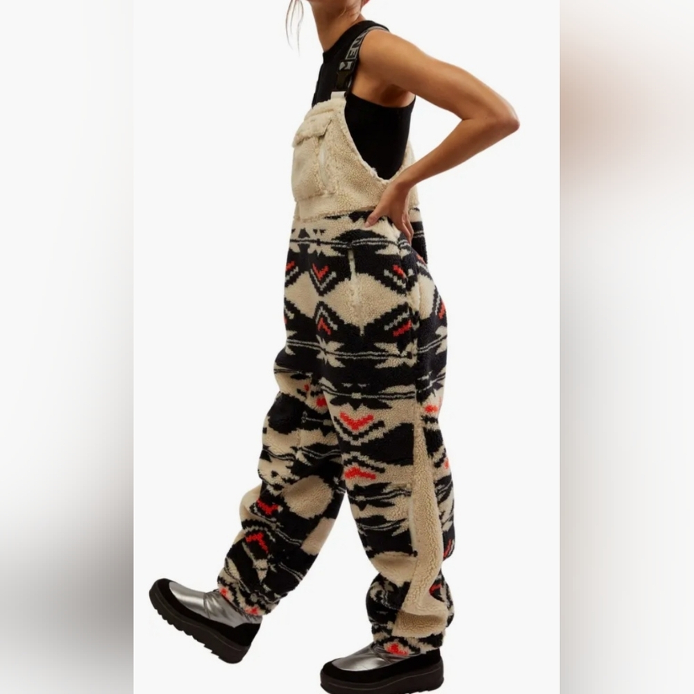 Free People Movement Hit The Slopes Fleece Overalls. Ice Jumpsuit - Picture 3 of 8